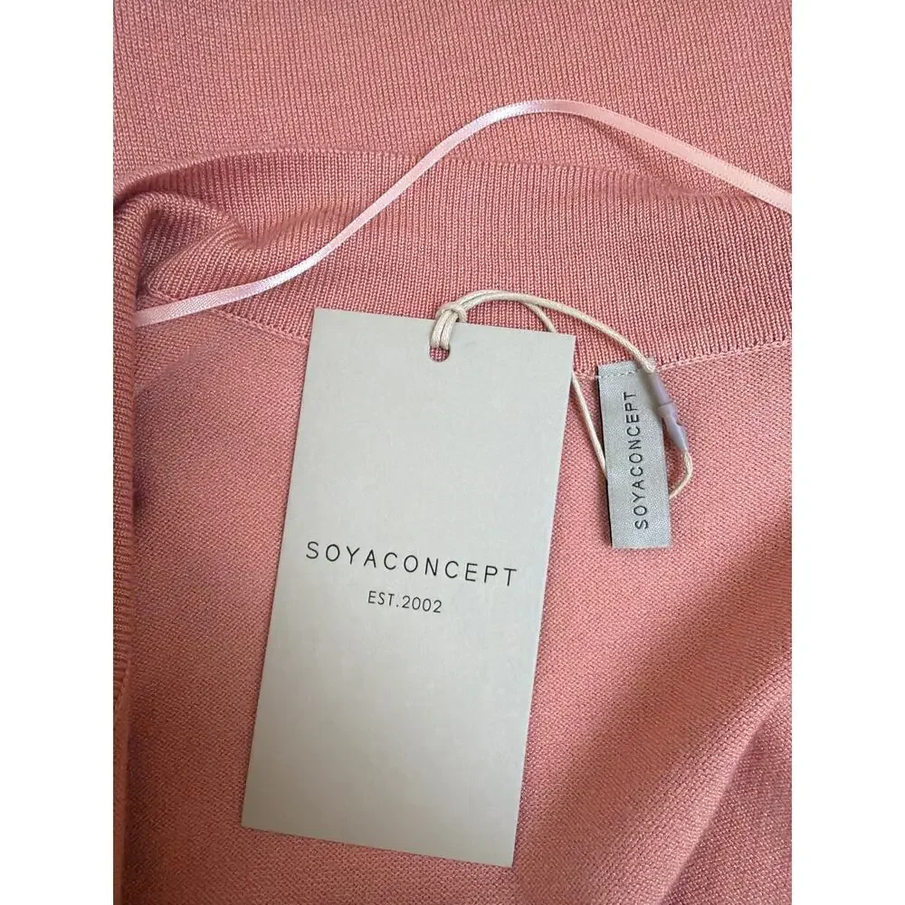 NWT Soya Concept Terra Cotta / Salmon Cropped Cardigan Sweater Size XXL #0514